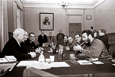 castro-lights-a-cigar-as-khrushchev-is-amused-looking-at-him-wearing-two-rolex-watches-at-the-kremlin-1963