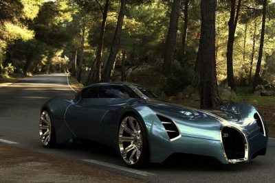 Concept : 2025 Bugatti Aerolithe Concept-The car is powered by a Microturbine-battery hybrid powertrain.