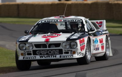 Lancia 037 Rally demonstrated the car at the 2017 Goodwood Festival of Speed.