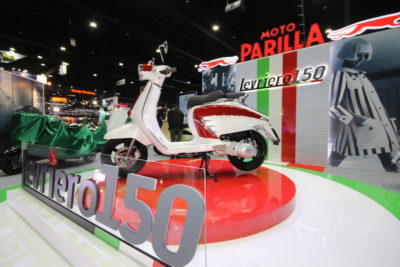 Moto Parilla รุกตลาดมอเตอร์ไซค์ในงานมอเตอร์เอ็กโป 4 วัน ยอดเกินครึ่งจากเป้า ฟิล์มปลื้มยอดจอง Lavrieo 150 เพียง 4 วัน ยอดจองร่วมร้อยคัน
