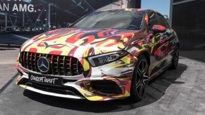 Colorful Mercedes-AMG A45 Concept Drift Poses At The Nürburgring
