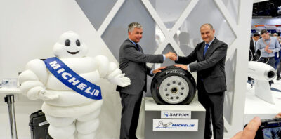 Michelin and Safran announce successful flight tests of the first connected aircraft tire on a Dassault Falcon 2000S