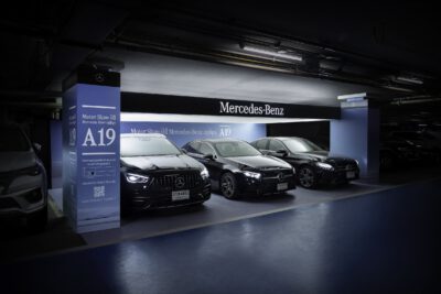 Mercedes-Benz ผุดแคมเปญสุดครีเอท จัด Pop-up Motor Show ที่เสา A19 บนลานจอดรถห้างดัง ชูหมายเลขตำแหน่งใหม่ของบูธ ในงานมอเตอร์โชว์ปีนี้